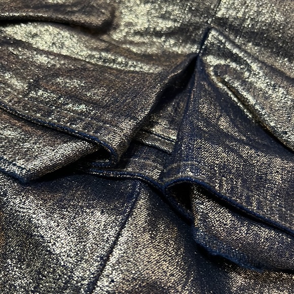 NWT Wet Seal Statement Gold Metallic Trench Style Jacket Blazer Double Breast XS - Picture 8 of 11